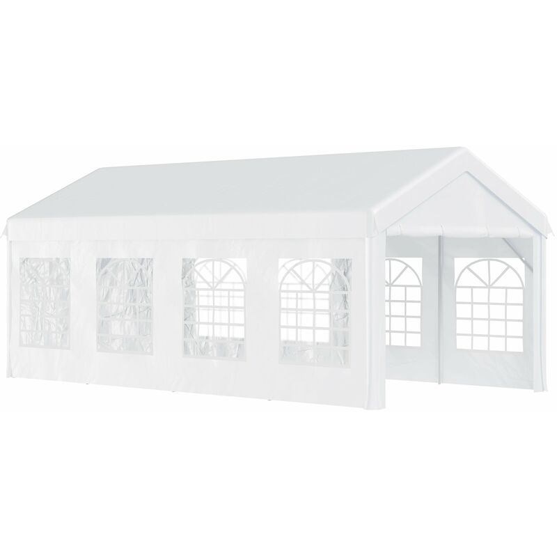 foto del prodotto giordanoshop tendostruttura 8x4x2.8m in acciaio 8 finestre bianco