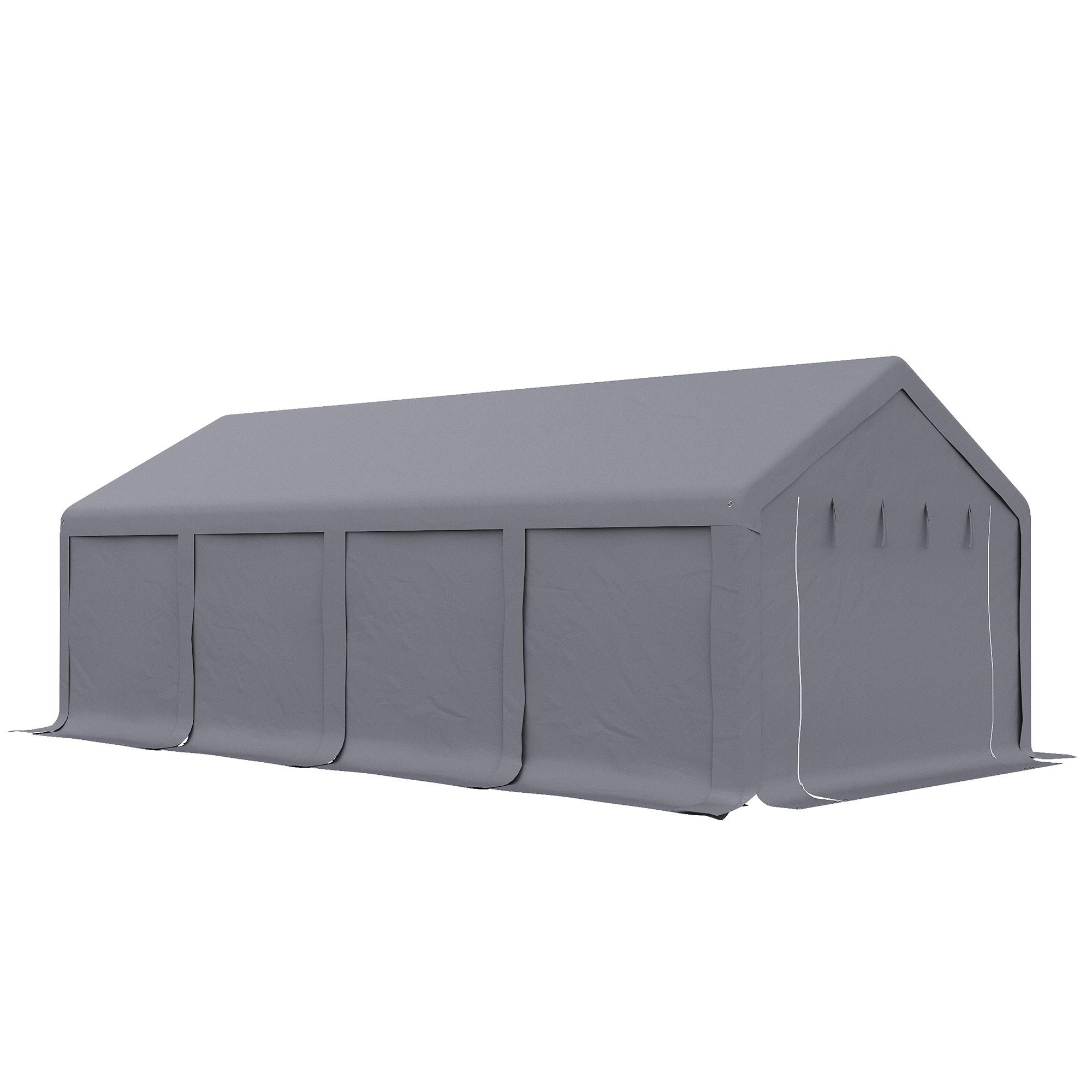 foto del prodotto giordanoshop tendostruttura da giardino 7,95x3,95m in acciaio e pvc grigio