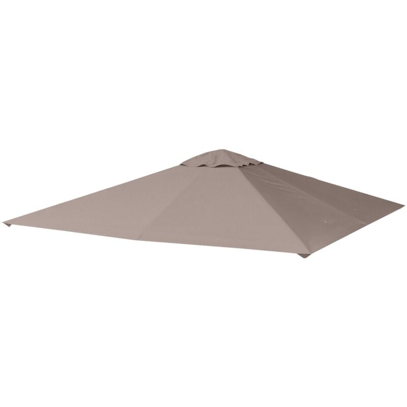 foto del prodotto giordanoshop tetto di ricambio per gazebo 3x3m con prese d aria e fori di drenaggio 298x295 cm in poliestere beige