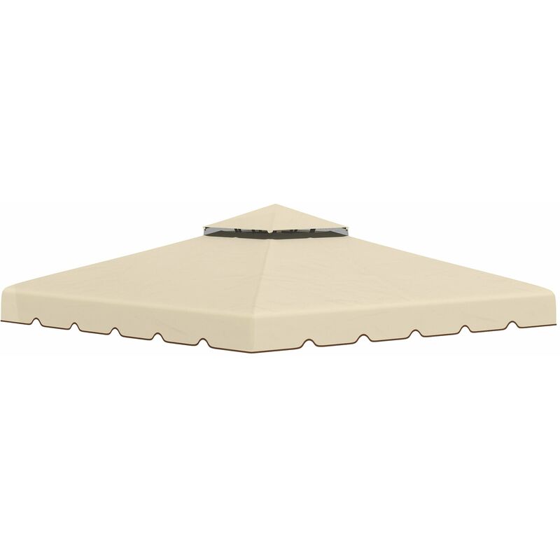 foto del prodotto giordanoshop tetto di ricambio per gazebo da giardino 3x3m in poliestere beige