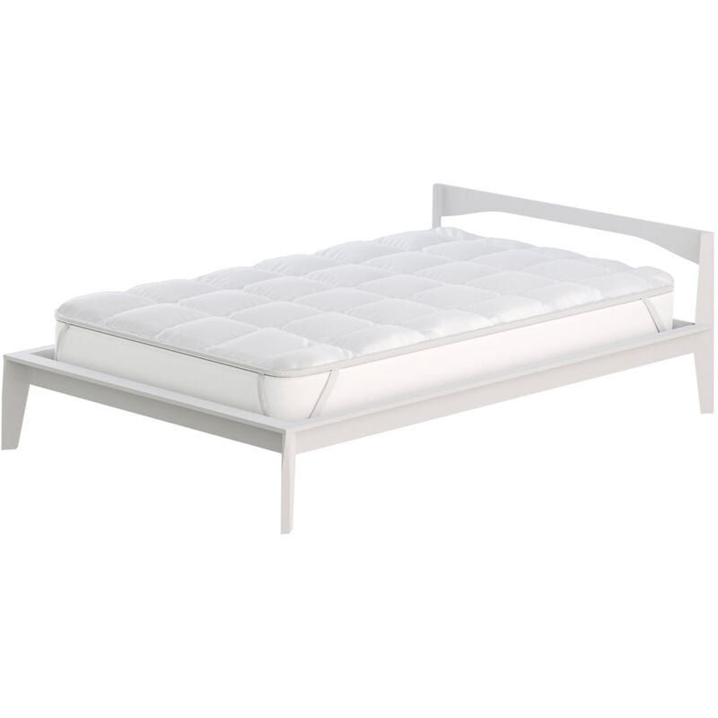 foto del prodotto giordanoshop topper 1 piazza e mezzo trapuntato 300 gr mq con elastici fancy bianco