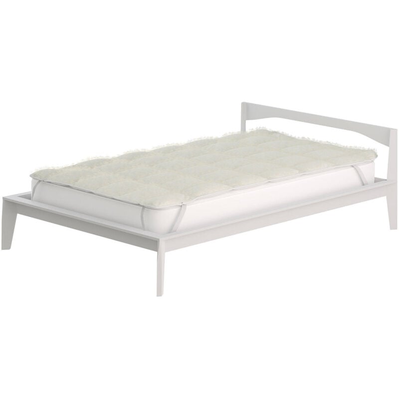 foto del prodotto giordanoshop topper 1 piazza e mezzo trapuntato 300 gr mq con elastici sherpa bianco