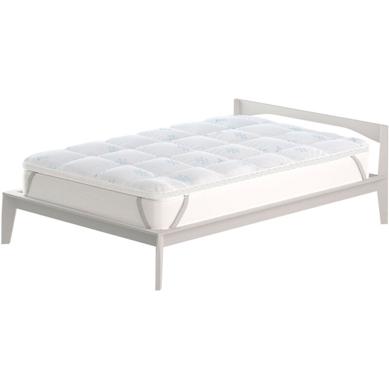 foto del prodotto giordanoshop topper double face singolo trapuntato 300 gr mq con elastici ice refrigerante bianco