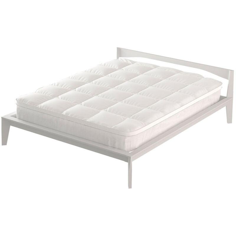 foto del prodotto giordanoshop topper matrimoniale trapuntato 800 gr mq con fascia coprimaterasso morfeo bianco