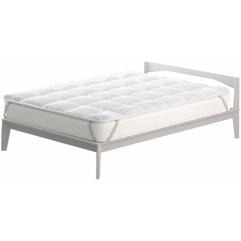 foto del prodotto giordanoshop topper singolo trapuntato 300 gr mq con elastici basic bianco