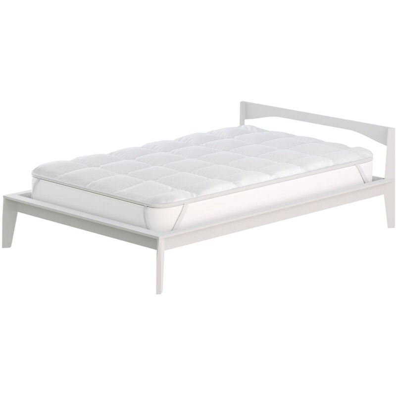 foto del prodotto giordanoshop topper singolo trapuntato 300 gr mq con elastici fancy bianco