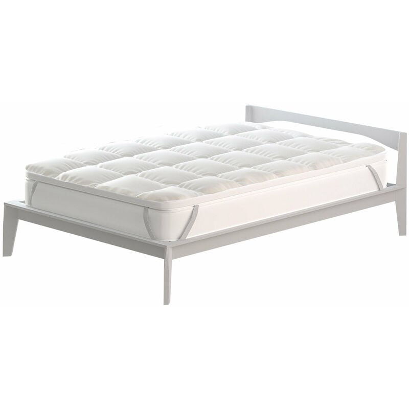 foto del prodotto giordanoshop topper singolo trapuntato 600 gr mq con elastici plus bianco