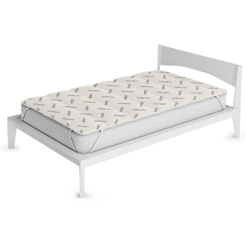 foto del prodotto giordanoshop topper trapuntato imbottito 1 piazza e mezzo antiacaro con elastici grigio chiaro