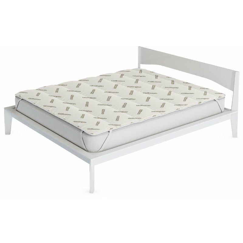foto del prodotto giordanoshop topper trapuntato imbottito matrimoniale antiacaro con elastici grigio chiaro
