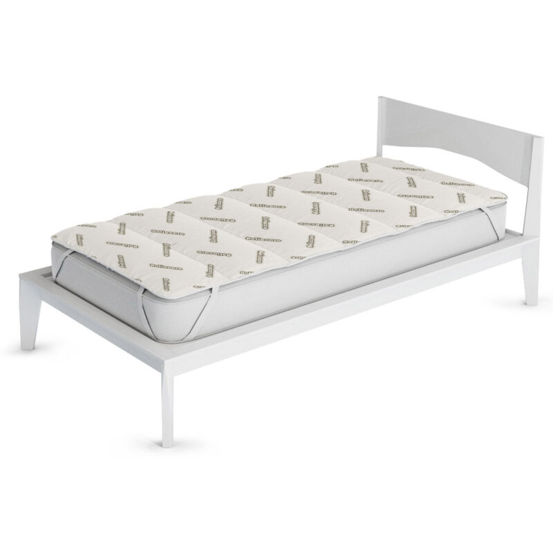 foto del prodotto giordanoshop topper trapuntato imbottito singolo antiacaro con elastici grigio chiaro