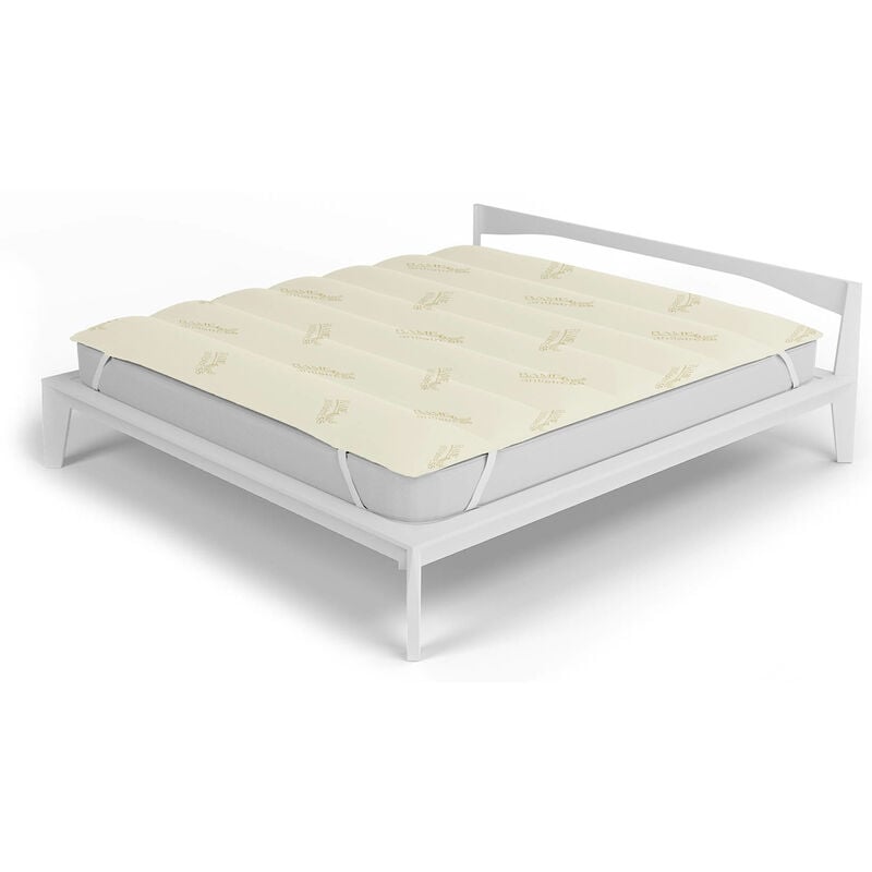 foto del prodotto giordanoshop topper trapuntato imbottito singolo con elastici panna