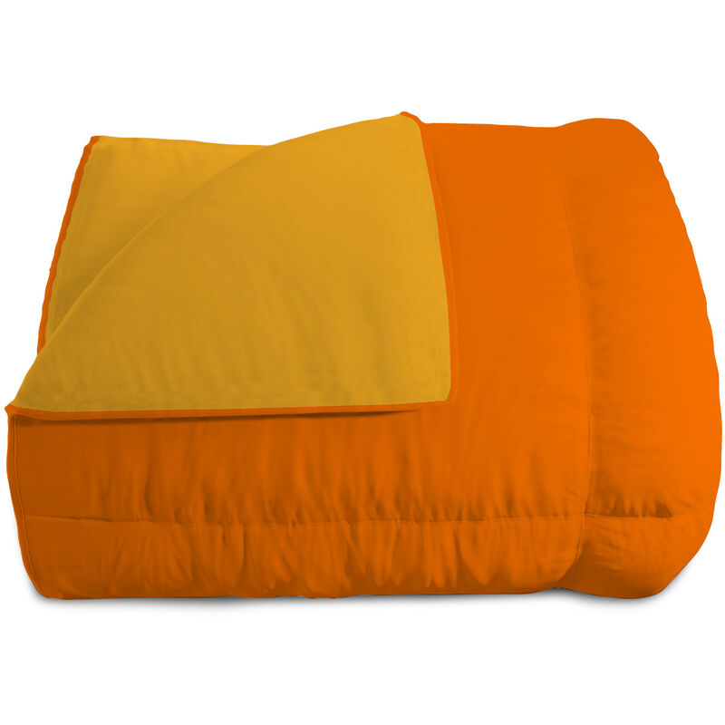foto del prodotto giordanoshop trapunta invernale 1 piazza e mezzo doubleface 300gr arancio giallo