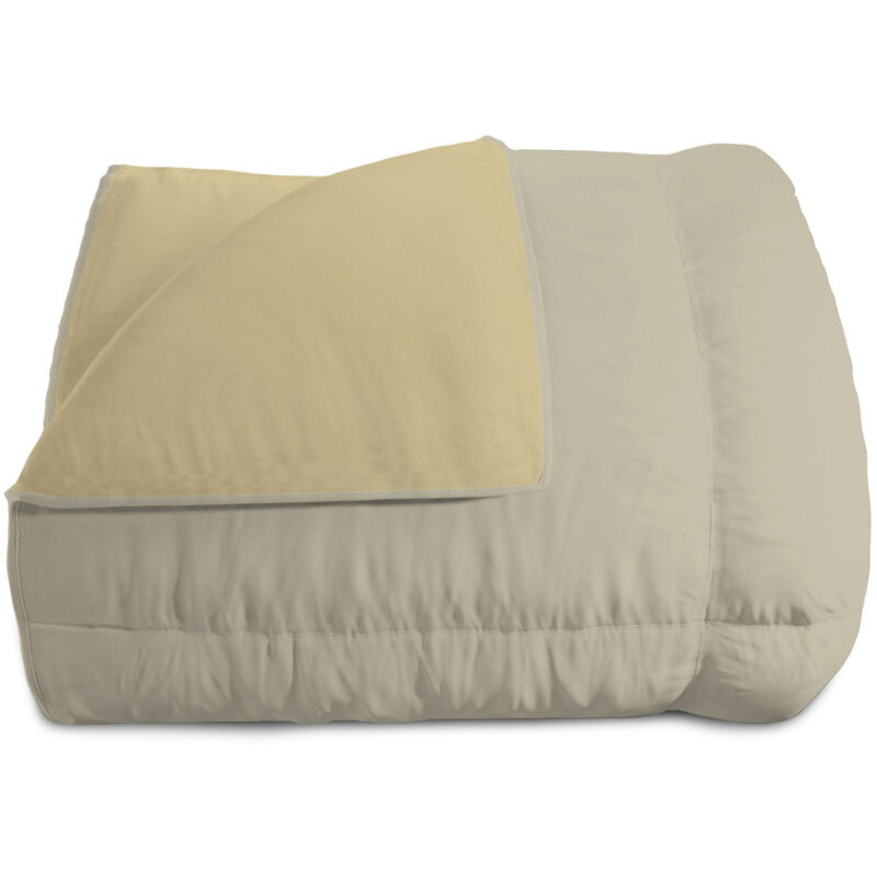 foto del prodotto giordanoshop trapunta invernale double face singola 300gr in microfibra tortora panna