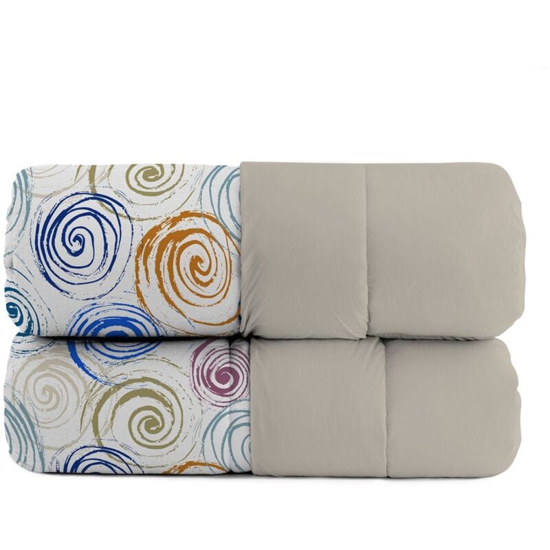 foto del prodotto giordanoshop trapunta invernale matrimoniale stampata in microfibra 200gr double face spirals