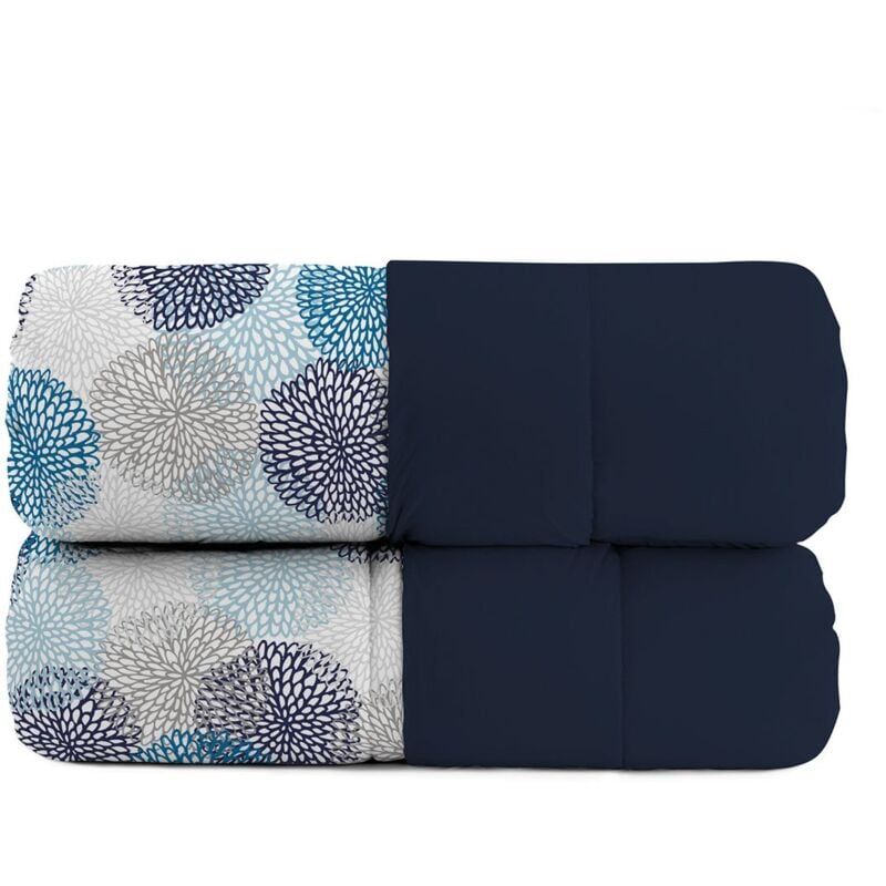 foto del prodotto giordanoshop trapunta invernale singola stampata in microfibra 200gr double face soffioni blu