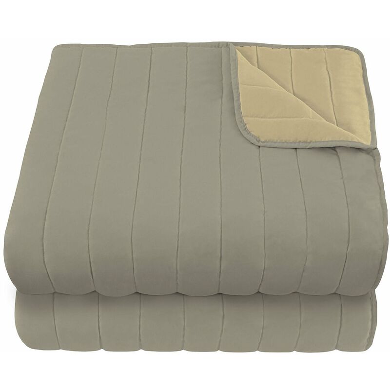 foto del prodotto giordanoshop trapuntino 1 piazza e mezzo doubleface 100gr tortora panna