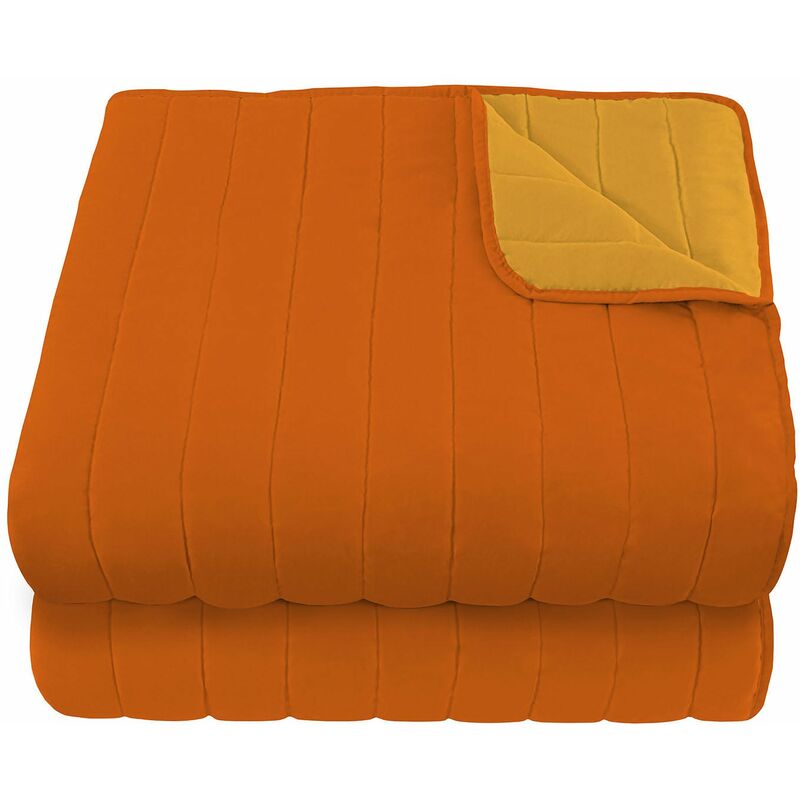foto del prodotto giordanoshop trapuntino doubleface matrimoniale 100gr arancio giallo