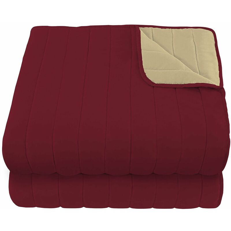 foto del prodotto giordanoshop trapuntino doubleface matrimoniale 100gr bordeaux panna
