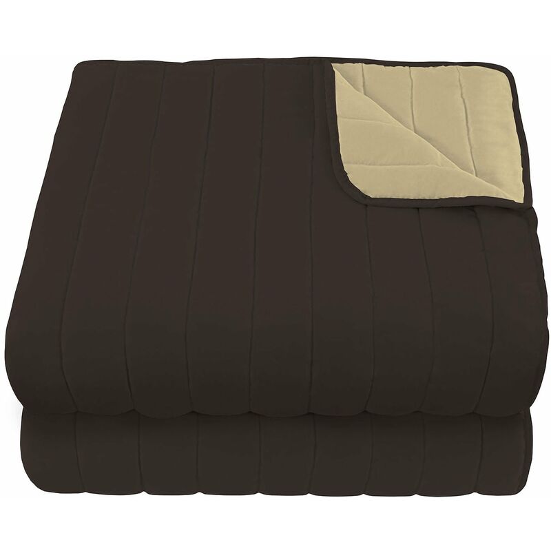 foto del prodotto giordanoshop trapuntino doubleface matrimoniale 100gr marrone panna