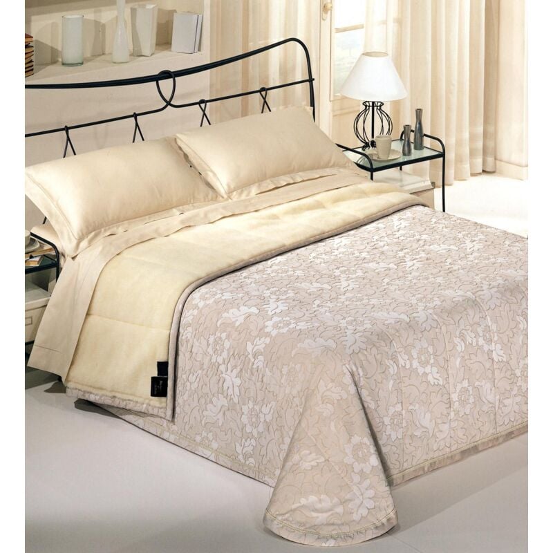 foto del prodotto giordanoshop trapuntino matrimoniale 80gr in cotone e lana merino cober jassen beige