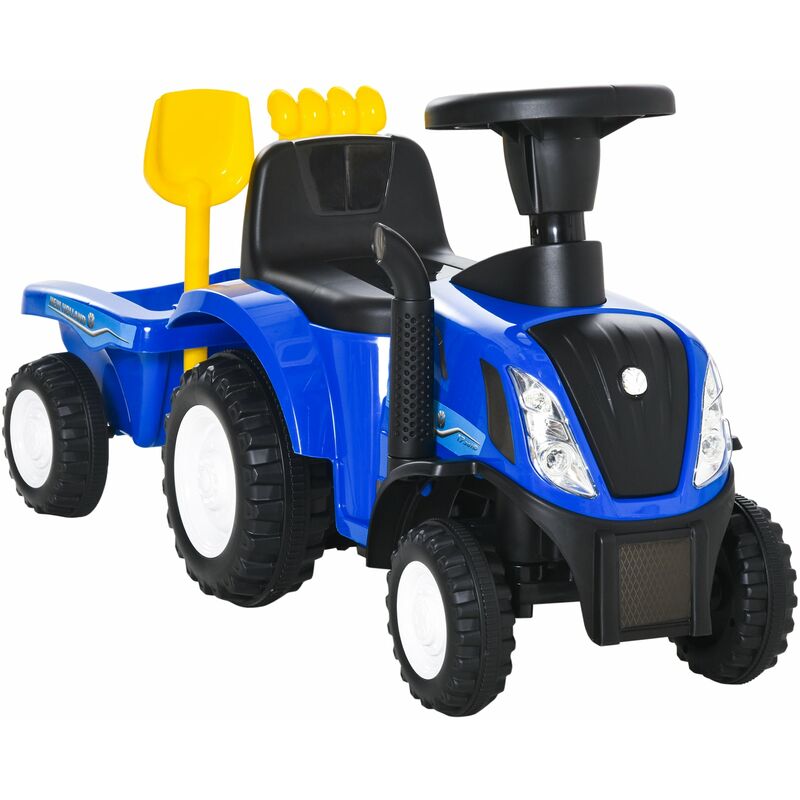 foto del prodotto giordanoshop trattore cavalcabile con rimorchio 91x29x44 cm per bambini blu