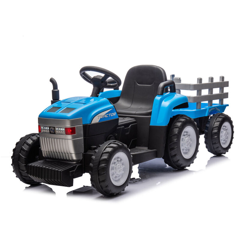 foto del prodotto giordanoshop trattore elettrico per bambini 12v con rimorchio blu