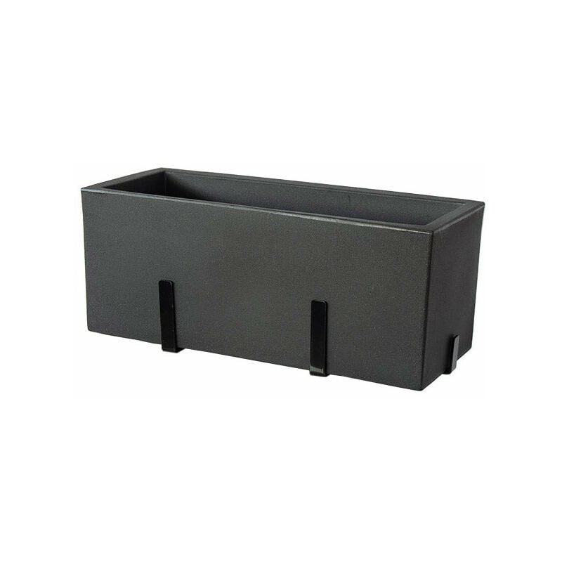 foto del prodotto giordanoshop vaso 40x17x14,5 cm in polietilene con supporto kit schio cassa 60 antracite