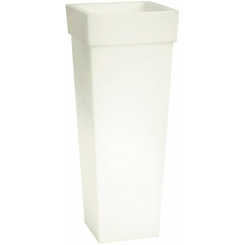 foto del prodotto giordanoshop vaso luminoso da giardino a led 40x40x100 cm in resina 5w oak multicolore