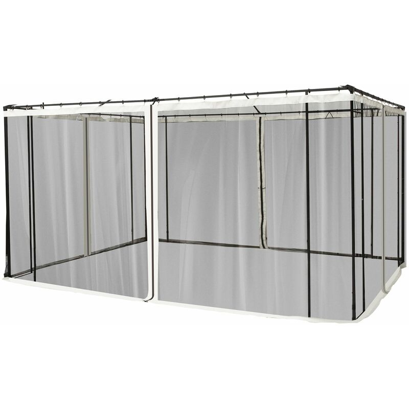 foto del prodotto giordanoshop zanzariera per gazebo tende di ricambio universale 335x207 cm con cerniere nero beige