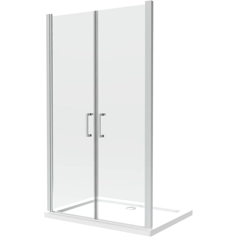 foto del prodotto giorgy - box doccia doppio battente in linea vetro temperato 8 mm easy-clean 158,5-162,5 h 200 cm