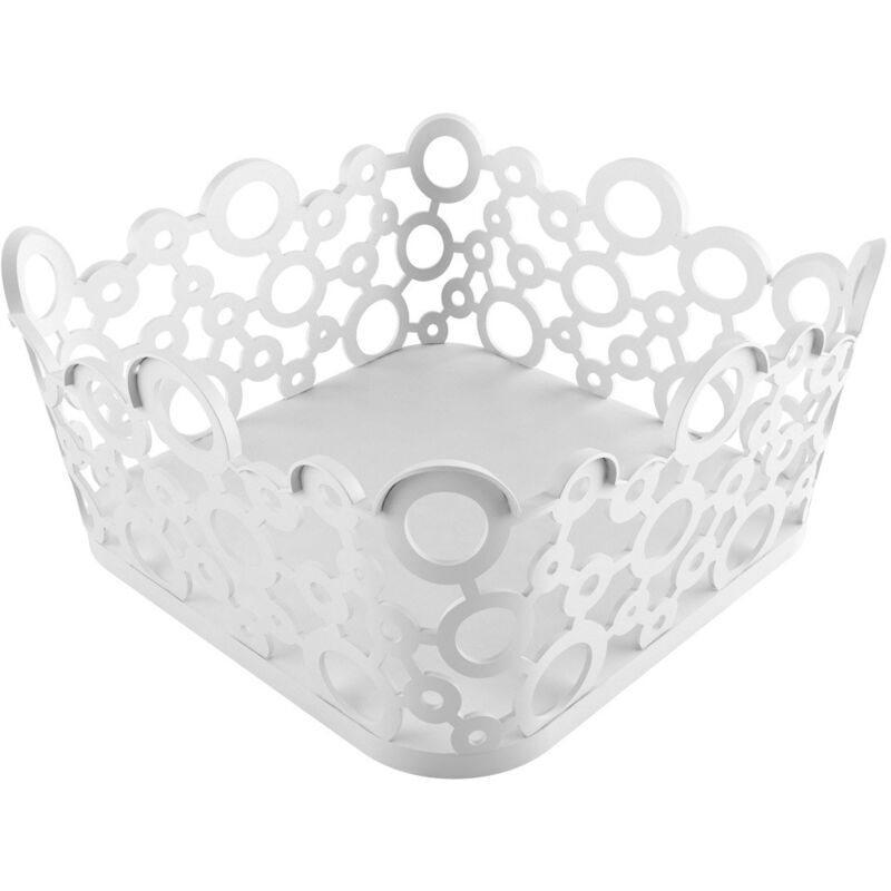 foto del prodotto giostyle cestino quadrato forme bianco 24x24 cm made in italy plastica 100 riciclabile