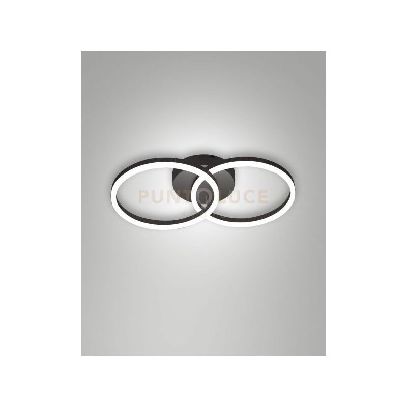 foto del prodotto giotto applique nera d.30 d.30cm 2 luci a led 3000k 36w 3780 lm dimmerabile