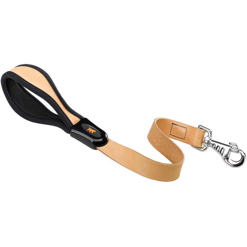 foto del prodotto giotto beige gm 25 60 guinzaglio corto in vera pelle con impugnatura ergonomica. colore beige.. variante gm25 60 misure 25 mm x l 60 cm beige