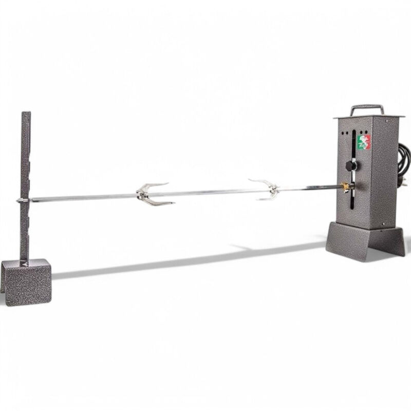 foto del prodotto girarrosto elettrico regolabile con spiedo quadrato 70 cm struttura acciaio inox portata 6 kg velocit 2 giri al minuto 5 kw