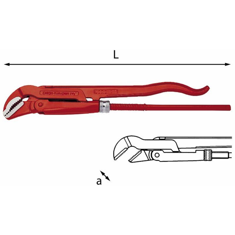 foto del prodotto giratubi modello svedese con ganasce a 45 sottili e diritte 311 n 270-1 2'