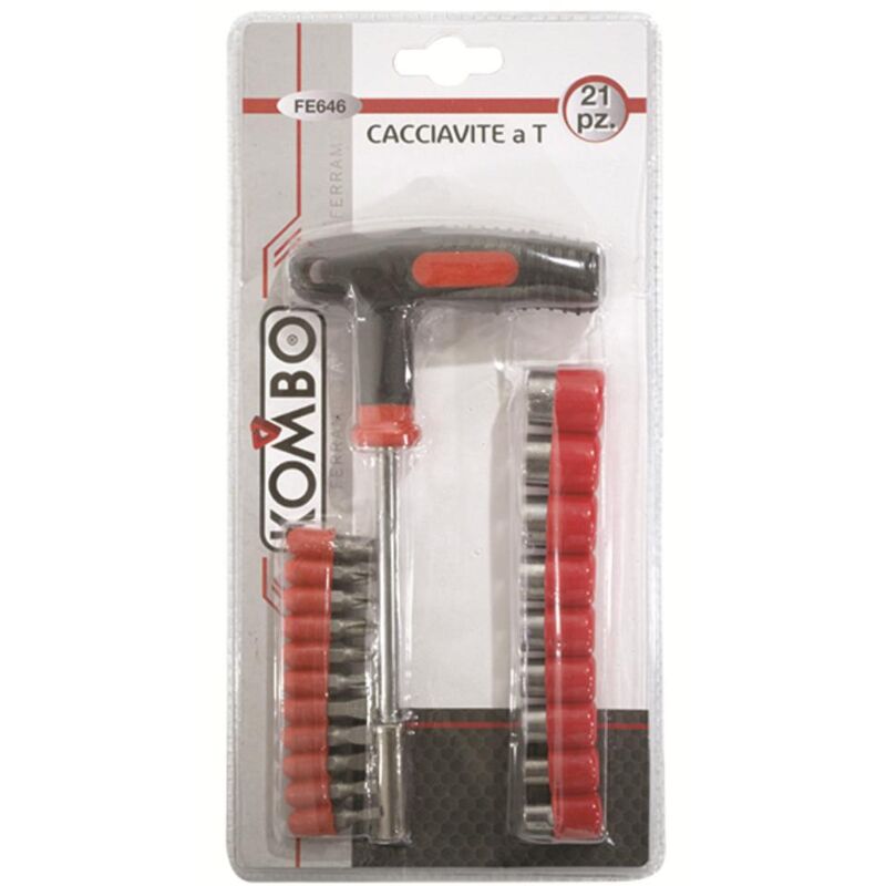 foto del prodotto giravite a t 5x125mm 9 punte bussola e 11 punte assortite