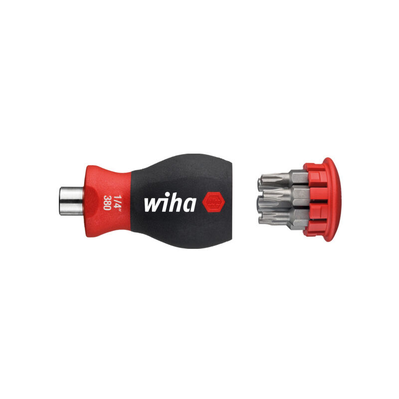 foto del prodotto giravite con portainserti a magazzino, magnetico torx , con 6 inserti, stubby, 1 4 33744 wiha