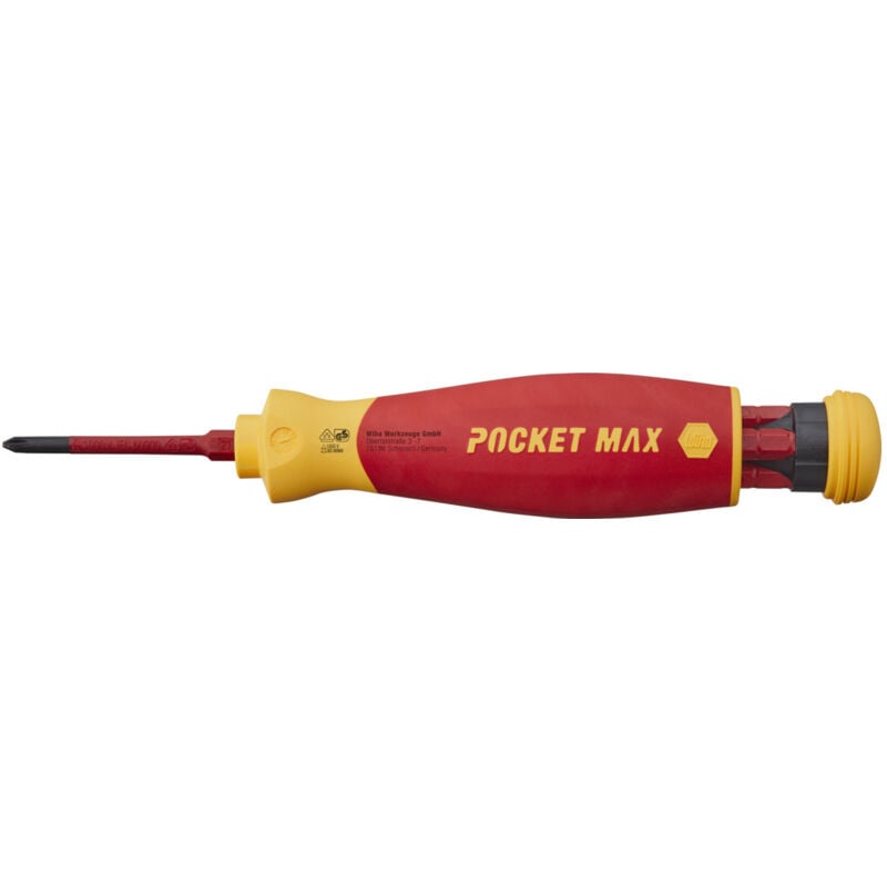 foto del prodotto giravite con portainserti a magazzino pocketmax electric assortito con 4 slimbit 45296 wiha