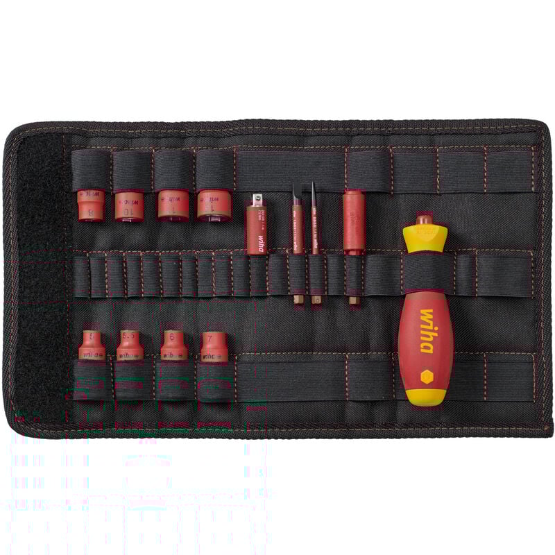 foto del prodotto giravite e inserto per chiave a tubo 1 4 set slimvario electric assortiti 13 pz. in borsa pieghevole 43467 wiha
