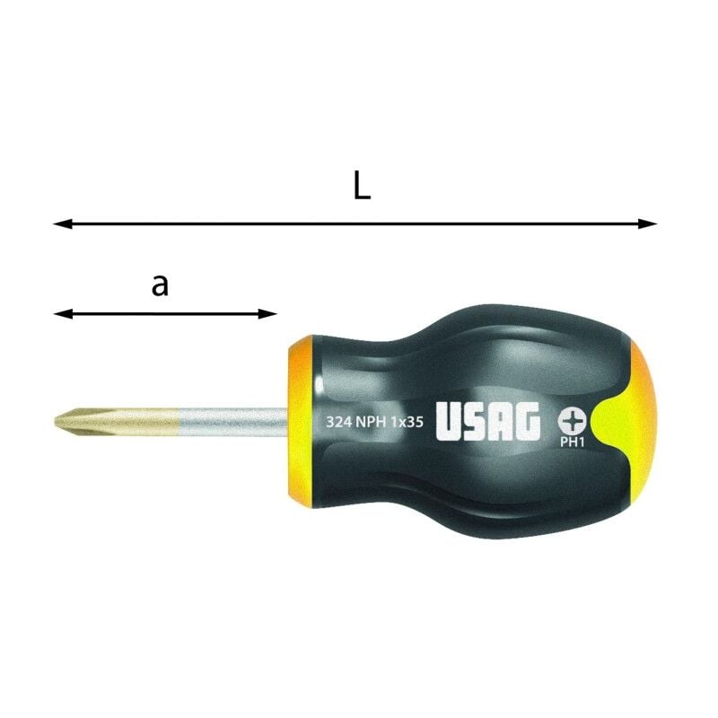 foto del prodotto giravite per viti croce ph modello corto 324 nph 2x35