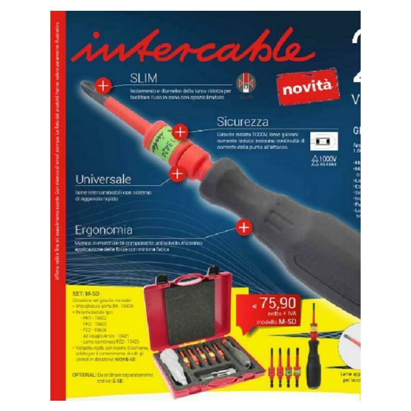 foto del prodotto giravite universale futur ii con 5 lame isolate m sd intercable