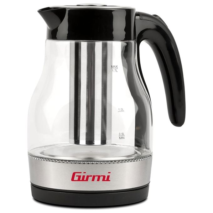 foto del prodotto girmi bl51 bollitore e tisaniera 2200 w capacita 17 litri caraffa graduata in vetro filtro inox per te e tisane rotazione 360 interruttore di accensione nero