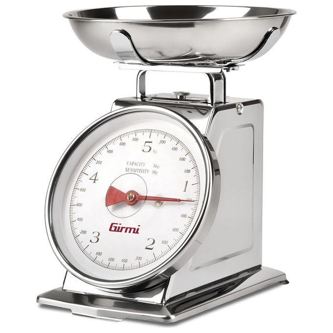 foto del prodotto girmi ps90 bilancia meccanica da cucina 5kg acciaio inox