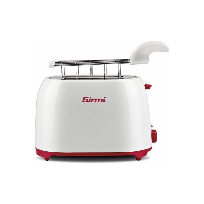 foto del prodotto girmi tp10 tostapane pinze inox 7 livelli di cottura raccogli briciole spegnimento automatico 750w bianco rosso