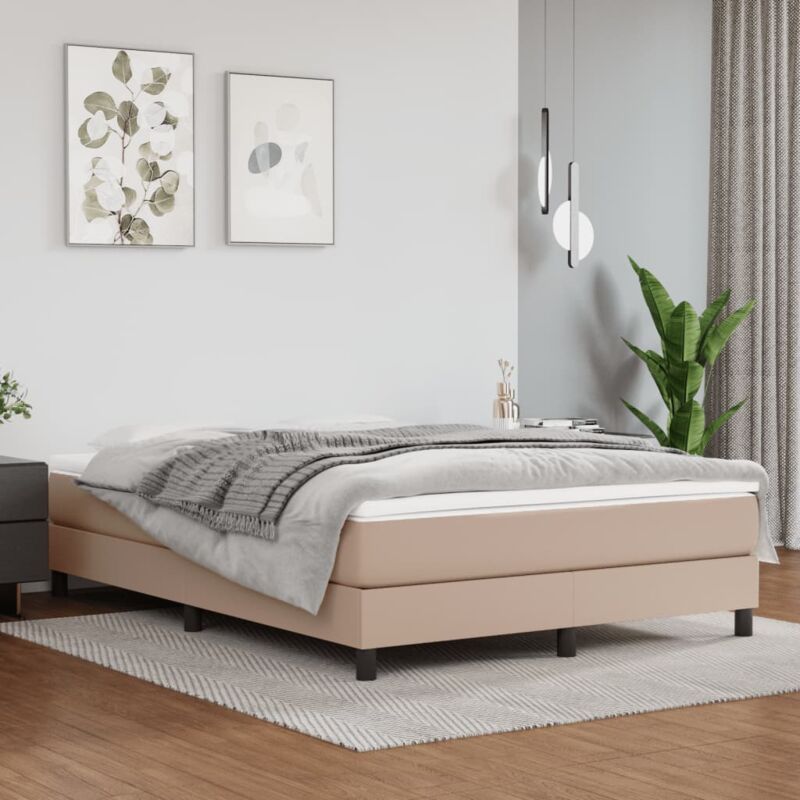 foto del prodotto giroletto a molle cappuccino 140x200 cm in similpelle vidaxl