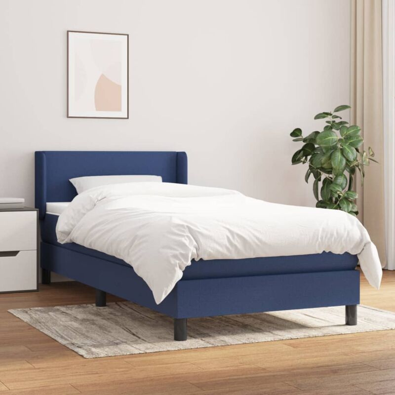 foto del prodotto giroletto a molle con materasso blu 80x200 cm intessuto vidaxl 908237
