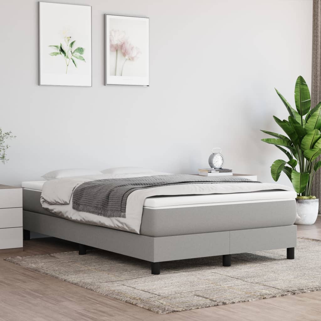foto del prodotto giroletto a molle con materasso grigio chiaro 120x200cm tessuto cod mxl 57762
