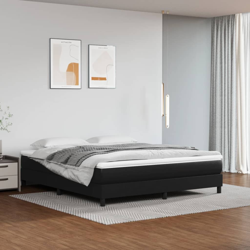 foto del prodotto giroletto a molle con materasso nero 160x200 cm in similpellecod mxl 123826
