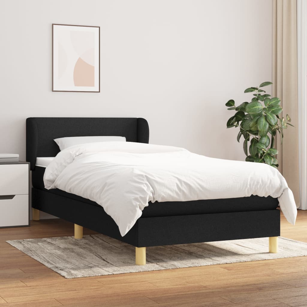 foto del prodotto giroletto a molle con materasso nero 80x200 cm intessuto cod mxl 64525
