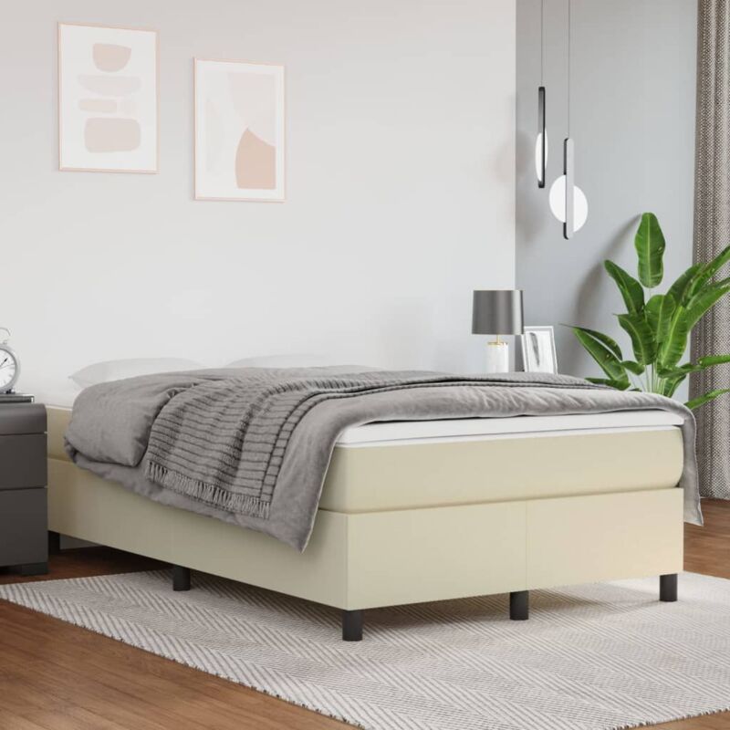 foto del prodotto giroletto a molle crema 120x200 cm in similpelle vidaxl